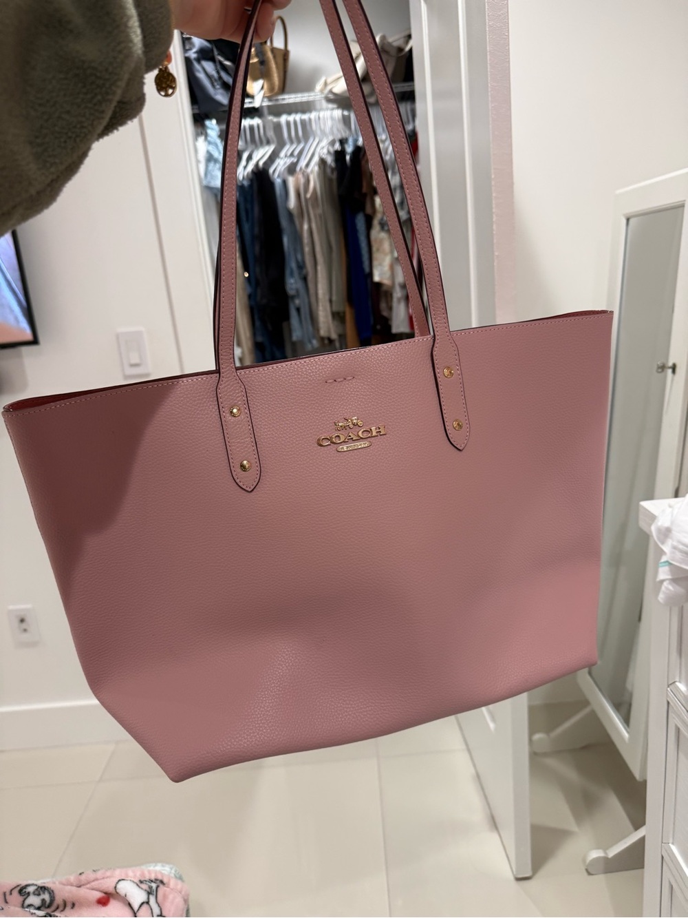 Coach Blush Pink Pebbled Leather Tote